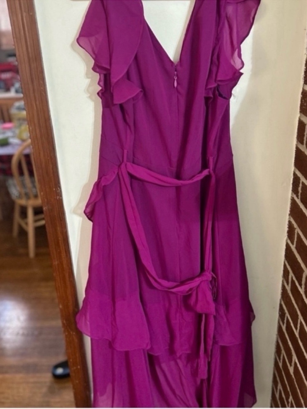 NWT City Chic Size Plus High Low Size XL Magenta Flirty Tiere Maxi Dress - Picture 11 of 11